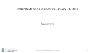 Deborah Stone, Causal Stories, January 14, 2019