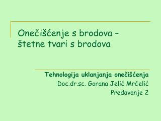 Onečišćenje s brodova – štetne tvari s brodova