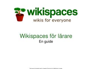 Wikispaces för lärare En guide