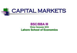 CAPITAL MARKETS