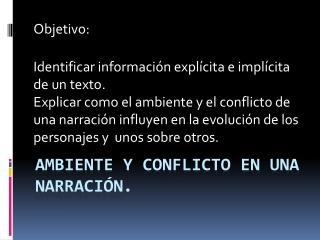 Ambiente y conflicto en una narración.