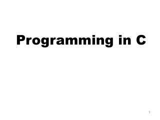 Programming in C