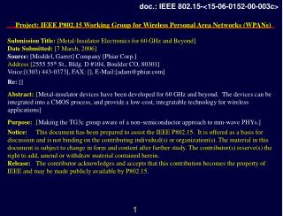 Project: IEEE P802.15 Working Group for Wireless Personal Area Networks (WPANs)