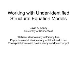 Working with Under-identified Structural Equation Models