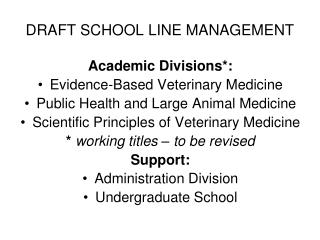 DRAFT SCHOOL LINE MANAGEMENT