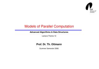 Models of Parallel Computation