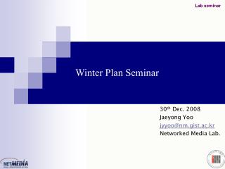 Winter Plan Seminar