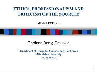 Gordana Dodig-Crnkovic