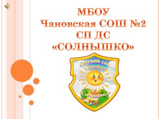 МБОУ Чановская СОШ №2 СП ДС «СОЛНЫШКО»