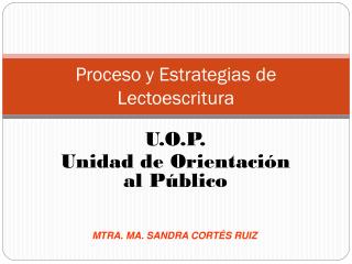 Proceso y Estrategias de Lectoescritura