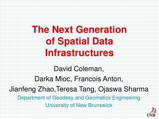 The Next Generation of Spatial Data Infrastructures