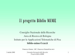 Consiglio Nazionale delle Ricerche Area di Ricerca di Bologna