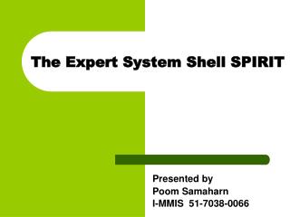 The Expert System Shell SPIRIT