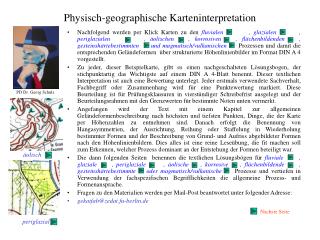 Physisch-geographische Karteninterpretation