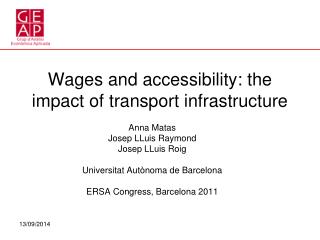 Wages and accessibility: the impact of transport infrastructure