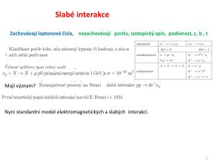 Slabé interakce