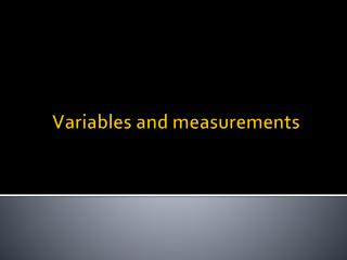 Variables and measurements