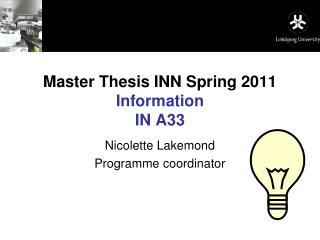 Master Thesis INN Spring 2011 Information IN A33