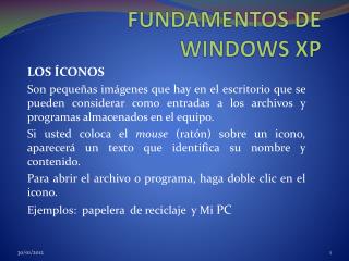 FUNDAMENTOS DE WINDOWS XP