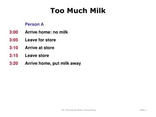 Too Much Milk