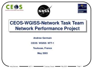 CEOS-WGISS-Network Task Team Network Performance Project