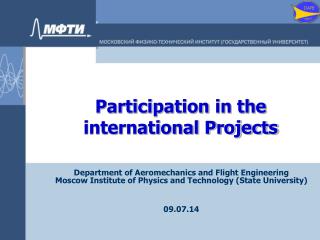 Participation in the international Projects