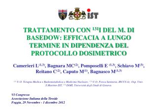 VI Congresso Associazione Italiana della Tiroide Foggia, 29 Novembre - 1 dicembre 2012