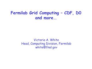 Fermilab Grid Computing – CDF, D0 and more..