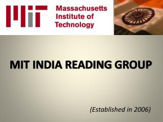 MIT INDIA READING GROUP