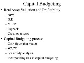 Capital Budgeting