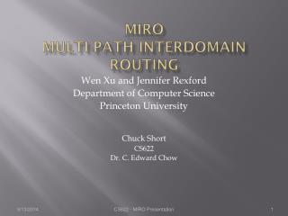 MIRO Multi-path Interdomain ROuting