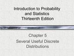 Introduction to Probability and Statistics Thirteenth Edition