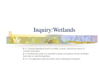 Inquiry:Wetlands