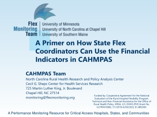 A Primer on How State Flex Coordinators Can Use the Financial Indicators in CAHMPAS