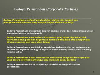 Budaya Perusahaan (Corporate Culture)