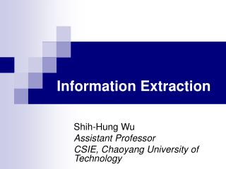 Information Extraction