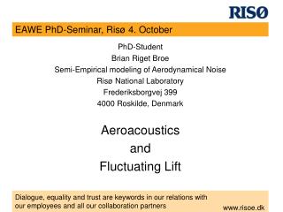 EAWE PhD-Seminar, Risø 4. October