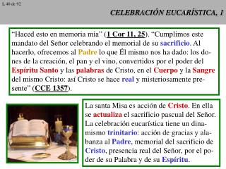 CELEBRACIÓN EUCARÍSTICA, 1