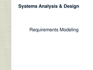 Requirements Modeling