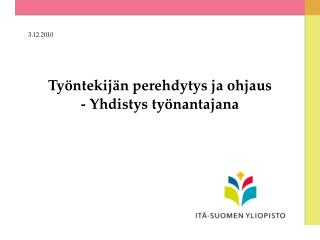 Työntekijän perehdytys ja ohjaus - Yhdistys työnantajana