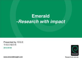 Emerald - Research with impact