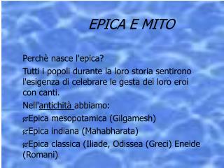 EPICA E MITO