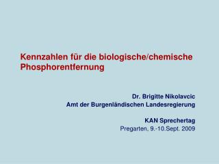 Kennzahlen für die biologische/chemische Phosphorentfernung