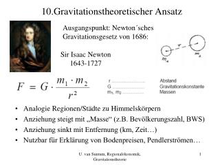 10.Gravitationstheoretischer Ansatz