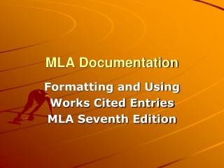 MLA Documentation