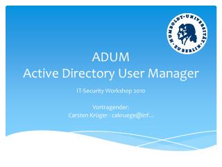 ADUM Active Directory User Manager