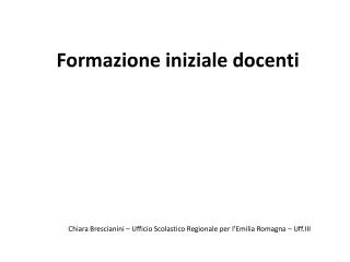 Formazione iniziale docenti