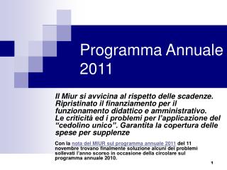 Programma Annuale 2011