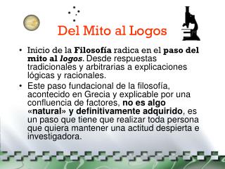 Del Mito al Logos