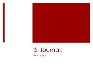 IS Journals